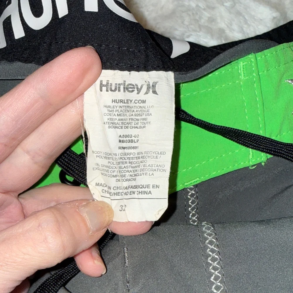 Hurley Phantom Men's Vibrant Green and Charcoal Board Shorts